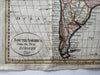 South America 1799 Scoles American made antique hand colored miniature map