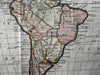 South America 1799 Scoles American made antique hand colored miniature map