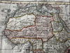 Africa continent fantasy interior 1828 antique hand colored miniature map