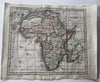 Africa continent fantasy interior 1828 antique hand colored miniature map