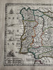 Spain 1719 Chiquet miniature antique map scarce charming w/ hand color