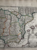 Spain 1719 Chiquet miniature antique map scarce charming w/ hand color