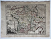 France Justice 1729 Chiquet charming decorative antique miniature hand color map