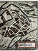 Walcort Belgium Namur c.1620 antique miniature hand colored city plan map