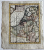 Holland Low Countries Nederland 1759 Charming miniature engraved map hand color