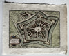 Philippeville Belgium c.1620 miniature city plan Guicciardini Blaeu antique map