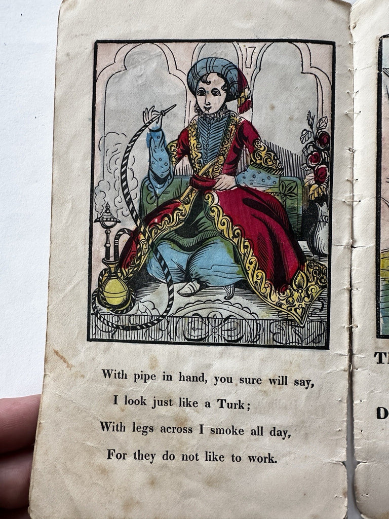 Smoking Turkey Indian Costume McLoughlin c.1860 early hc children’s picture book