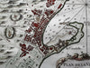 Messina Sicily Italy city plan italia 1760s Bellin coastal map lovely hand color