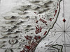 Messina Sicily Italy city plan italia 1760s Bellin coastal map lovely hand color
