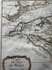 Isle of Wight England 1760s Bellin coastal hand color island map