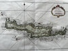 Crete Candia Greece Mediterranean 1760s Bellin coastal hand color island map