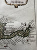 Crete Candia Greece Mediterranean 1760s Bellin coastal hand color island map