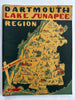 Dartmouth NH Lake Sunapee Region c.1940’s cartoon pictorial map cover scarce