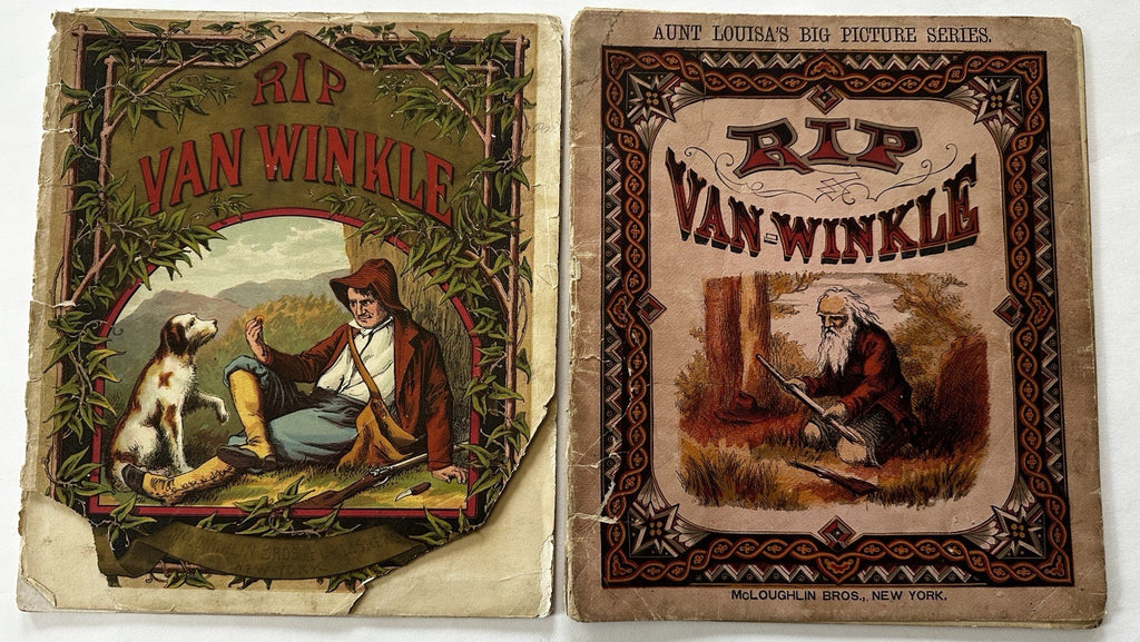 Rip Van Winkle pair c.1870’s McLoughlin nice color litho picture books