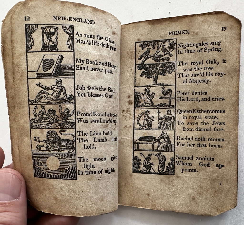 New England Primer 1824 Newark NJ Children’s rare chapbook w/ woodcuts