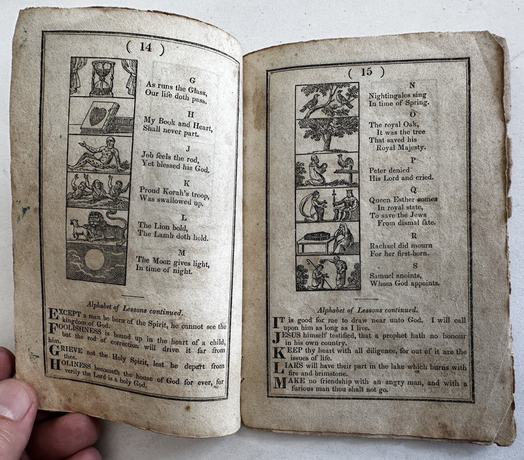 New England Primer Improved 1839 Phila. Children’s rare chapbook w/ woodcuts
