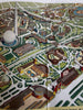 NY 1939 World’s Fair Greyhound Bus birds-eye view map tourist brochure