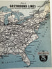 NY 1939 World’s Fair Greyhound Bus birds-eye view map tourist brochure