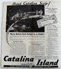 Catalina island California cartoon map c.1933 scarce tourist brochures steamship