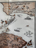 Catalina island California cartoon map c.1933 scarce tourist brochures steamship