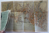 Genoa Italy c1930’s art deco Tourist brochure w/ folding city plan map
