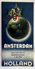 Amsterdam Holland 1950 wonderful color art deco poster art brochure city plan