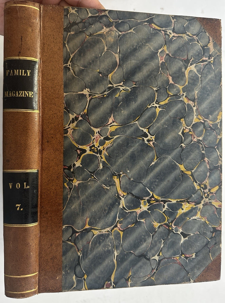 Natural History Family Magazine 1840 rare book 100’s wood engravings Virginia