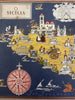 Sicily Sicilia Italia Italy 1941 charming color cartoon map Nicouline art