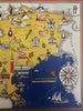 Veneto Venice Coast Italia Italy 1941 charming color cartoon map Nicouline art
