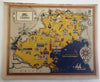 Veneto Venice Coast Italia Italy 1941 charming color cartoon map Nicouline art