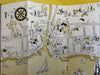 Plymouth Mass cartoon map 1936 art by Cooper rare tourist brochure many photos