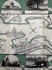 St.Paul Minneapolis Twin Cities c.1930 MN cartoon maps w/ photos surrounding