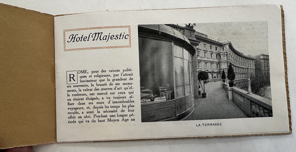 Rome Italy Hotel Majestic c.1915-25 Promo brochure photos French lang. Jugenstil