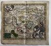 Germany Bavaria Franconia region coats of arms 1633 Salzburg rare miniature map