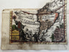 South America 1633 Salzburg rare miniature map fragment w/ missionaries vignette