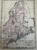 Maine U.S. state 9 counties only 1837 Boynton engraved map hand color miniature