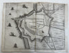 Harlingen fortified walls Holland Netherlands 1673 Priorato city plan folio map