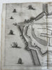 Harlingen fortified walls Holland Netherlands 1673 Priorato city plan folio map