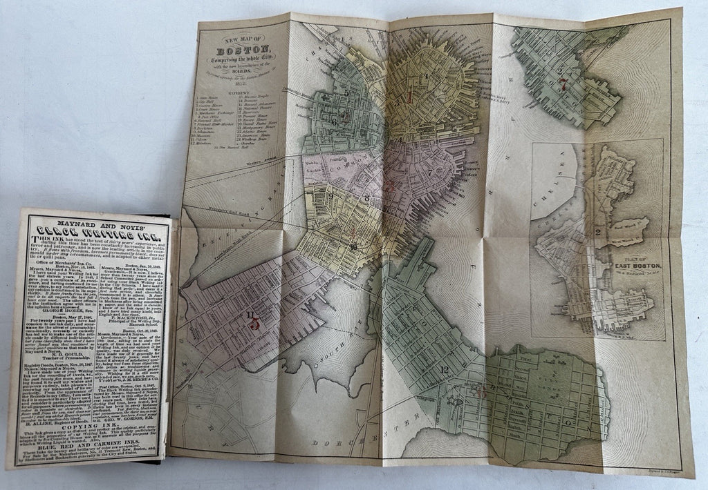 Boston Almanac 1852 HC City Plan Period Advertising City & Business Directory