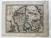 Kingdom of Denmark sea monster 1719 Chiquet attractive engraved antique map