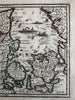 Kingdom of Denmark sea monster 1719 Chiquet attractive engraved antique map