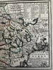 Sweden Finland Livonia Muscovie 1719 Chiquet attractive engraved antique map