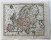 Europe as of 1828 huge Poland Turkish attractive hand color engraved antique map