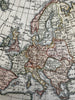 Europe as of 1828 huge Poland Turkish attractive hand color engraved antique map
