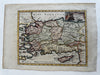 Turkey Natolia Cyprus 1711 cherub vignette attractive hand color antique map