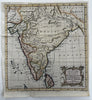 India Hindoostan Great Mogol Empire seat of war 1799 map hand colored