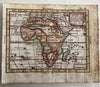 Africa continent 1788 rare Italian engraved hand colored miniature map