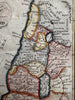 Holy Land 1799 Palestine Dead Sea Arabia Deserta Wild of Paran Amalekites map