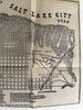Salt Lake City Utah plan 1871-2 rare map Deseret Univ. B. Young house & nwspprs