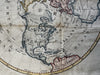 Northern Hemisphere North Pole America Russia Africa Europe c.1780s map Kincaid